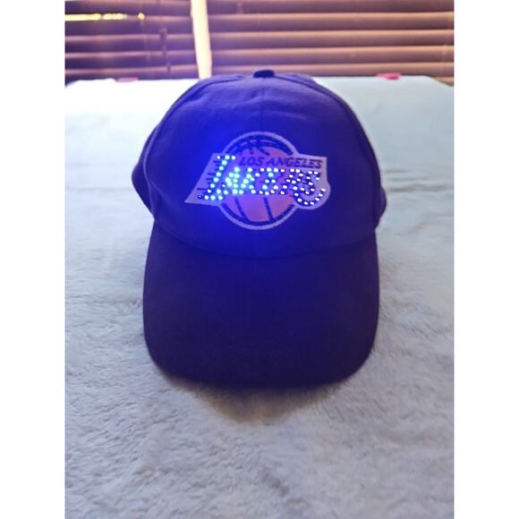 Los Angeles Lakers Hat Adjustable Lightwear Fiber Optic Lights Up Working Tested - Picture 1 of 13